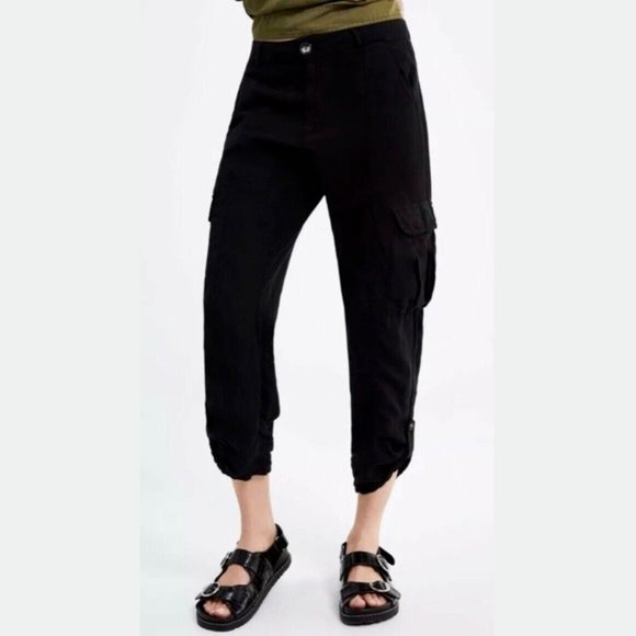 Zara Pants & Jumpsuits Zara Pants Womens Size 4 Linen Blend Pockets